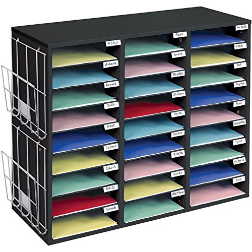 Really Good Stuff Mail Center with Wire Paper Holders- 1 Classroom Mail Center with 27 Slots – Keep Your Classroom or Office Organized, Durable, Easy Assembly