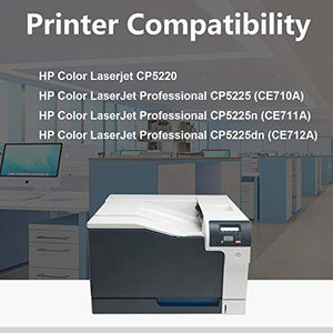 4-Pack (BK+C+M+Y) 307A CE740A CE741A CE742A CE743A Remanufactured Toner Cartridge Replacement for HP Color Laserjet CP5225 CP5225n CP5225dn CP5220 Printer Ink Cartridge