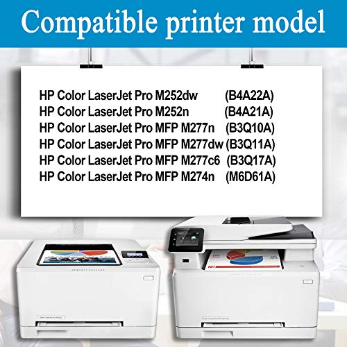 201X | CF400X CF401X CF403X CF402X 6 Pack (3BK + 1C + 1M + 1Y) Compatible Toner Cartridge Replacement for HP Color Pro M252dw M252n MFP M277n M277dw M274n Printer Ink Cartridge (High Yield)