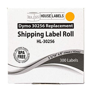 HOUSELABELS Compatible DYMO 30256 Orange Shipping Labels (2-5/16" x 4") Compatible with Rollo, DYMO LW Printers, 50 Rolls / 300 Labels per Roll