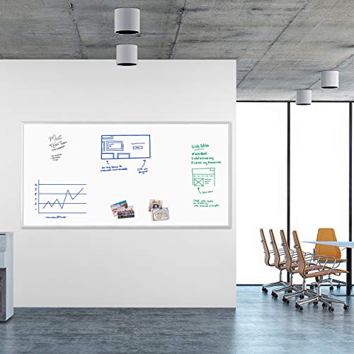 U Brands Magnetic Dry Erase Board, 96 x 47 Inches, Silver Aluminum Frame (2891U00-01)