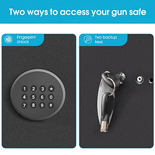 4 Rifle Safes Large Rifles Gun Safes for Rifles and Shotguns, Rifle Gun Cabinet with Digital Lock for Home, Long Gun Safe for Rifles and Pistols Quick Access with Removable Shel for Handgun