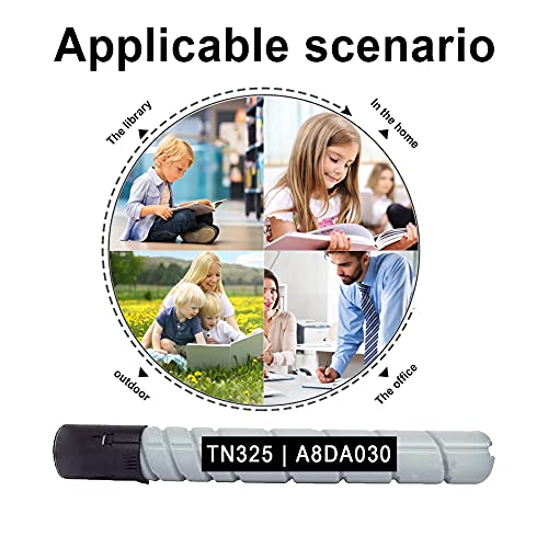 TN325 | A8DA030 (Black,2 Pack) Toner Cartridge Replacement for Konica Minolta Bizhub 308 368 Toner Kit Printer (28500 Yield)