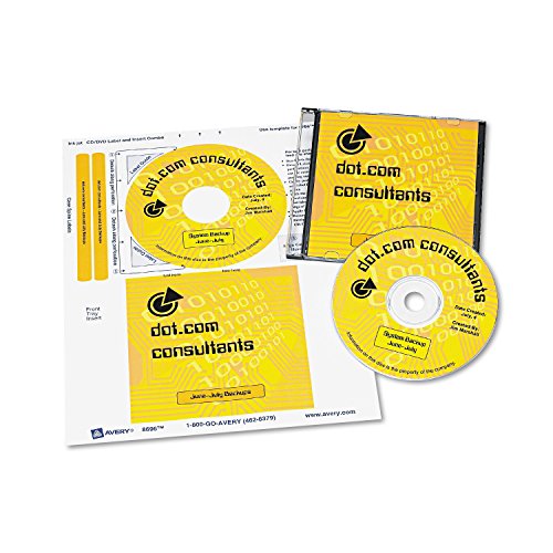 Avery CD/DVD Label/Jewel Case Insert Combo Sheets, Ink Jet, 20 Labels & Inserts/Pack (8696)