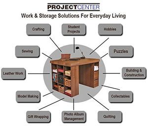 Venture Horizon Project Center Desk with 2 Bookcase Sides- Oak