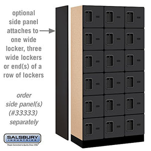 Salsbury Industries 6-Tier Box Style Designer Wood Locker, 6-Feet High, 18-Inch Deep, Black