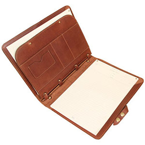 Leather Business Double Portfolio Notebook Writing Notepads Brown USA Made No.36