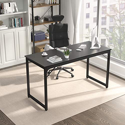 Foxemart Computer Desk 47” Modern Sturdy Office Desk PC Laptop Notebook Study Writing Table for Home Office Workstation, Black