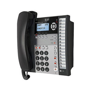 AT&T 1040 4-Line Corded Phone System with Speakerphone, 1 Handset, Answering Machine - Black/Silver (Renewed)