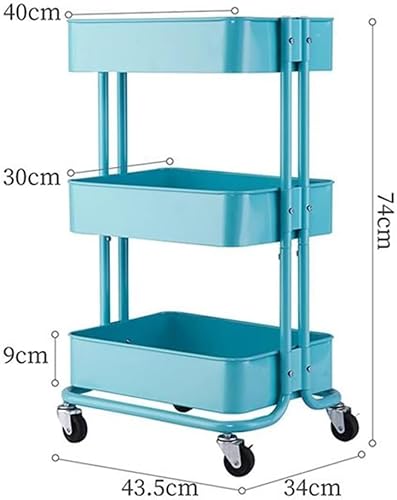 GaRcan 3 Tier Rolling Cart Metal Utility Organizer Trolley