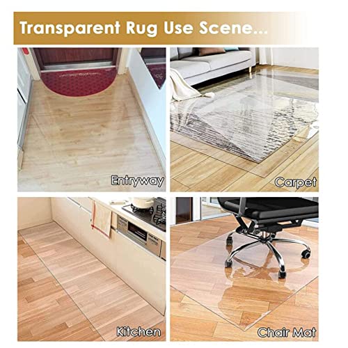 ZHOUHONG Clear Desk Chair Mat Runner Rug - Heavy Duty Waterproof Protector - Multipurpose Vinyl Roll, 2mm Thick, Various Widths