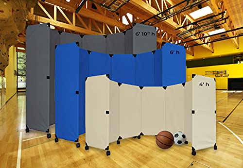 VERSARE Portable Folding Wall Partition | Economical 5 Panel Design | Room Divider On Wheels | Adjustable, Freestanding Setup