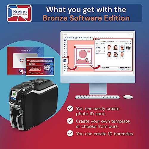 Bodno Zebra ZC350 Single Sided ID Card Printer & Supplies Package - Bronze Edition