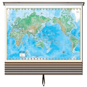 Advanced Physical Wall Maps Set-Roller w/Backboard;7-Map Choices and Mounting Hardware Included