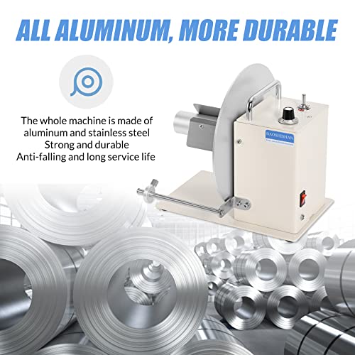 BAOSHISHAN Automatic Label Rewinder All-Aluminum Rewinding Machine Bi-Directional Speed Adjustment Width 150mm/5.9inch Core Diameter 1.5/3 Inch Synchronize with Printer (110V)