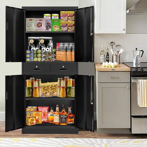 BESFUR Metal Storage Cabinet with Drawers and Adjustable Shelves, Locking - Office, Garage, Home, School Utility
