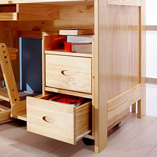 Wood CPU Stand with Drawers and Caster Wheels