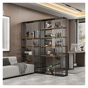 HARAY Simple Floor-to-Ceiling Wrought Iron Bookshelf (Color: B, Size: 90cm)