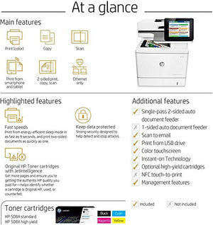 HP Color LaserJet Enterprise M577dn (B5L46A#BGJ) Duplex 3600 dpi USB/Ethernet Laser Multifunction Printer (Renewed)