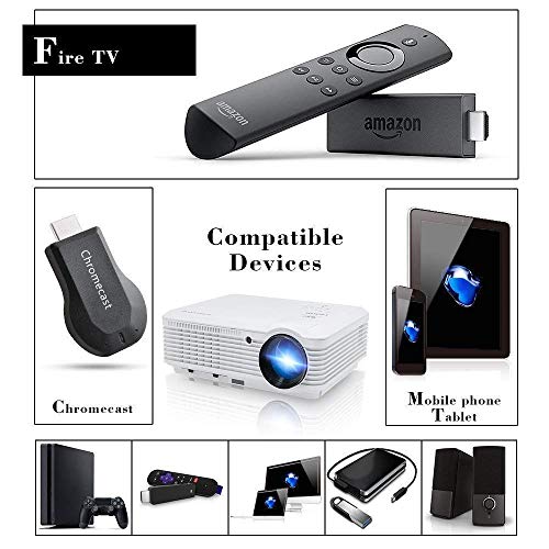 LED HD Video Projector Bluetooth Android 6.0 WiFi 3900 Lumens WXGA, 200" LCD Home Cinema Theater Projector 1080P HDMI VGA USB AV TV for Indoor Outdoor Movie TV Gaming Phone Laptop Firestick DVD PS4