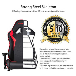AKRacing Core Series SX Gaming Chair with High Backrest, Recliner, Swivel, Tilt, Rocker and Seat Height Adjustment Mechanisms with 5/10 Warranty - Red