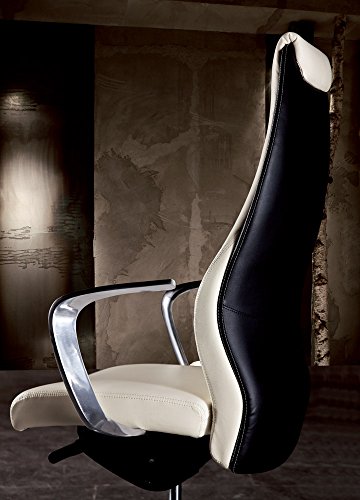 Zuri Furniture High Back Executive Chair - White Leather
