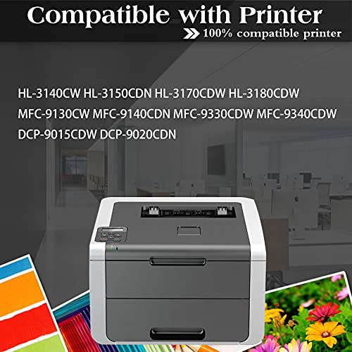 6-Pack(3BK+1C+1M+1Y) TN225 TN 225 Toner Cartridge Replacement for Brother TN-225 HL3170CDW HL-3170CDW HL3140CW HL3180CDW MFC9130CW MFC9330CDW MFC9340CDW Printer