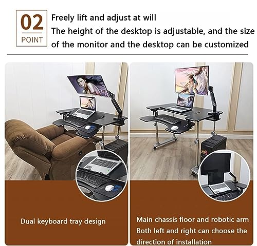 DADHI Gaming Desk with Mobile Lifting Bracket and Wheels