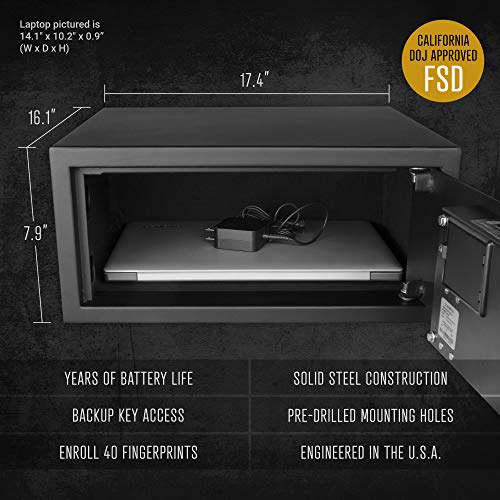 Verifi Smart Safe S6000 Biometric Gun Safe with Fingerprint Lock Security for Home or Business Storage of Pistols, Money and Jewelry