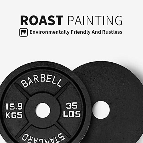 Olympic Barbell Weight Plates 2 Inch Hole Solid Cast Iron Barbell Weight Plates 25 Lb, 35 Lb, 45 Lb, Strength Training, Weightlifting, Bodybuilding,Powerlifting,Sold in Pair Plates (45LBs-1pair)