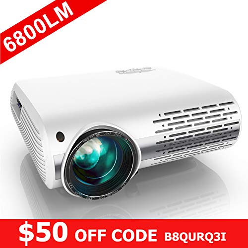 YABER Native 1080P Projector 6800 Lux Upgrade Full HD Video Projector 1920 x 1080, ±50° 4D Keystone Correction Support 4k & Zoom,LCD LED Home Theater Projector Compatible with Phone,PC,TV Box,PS4