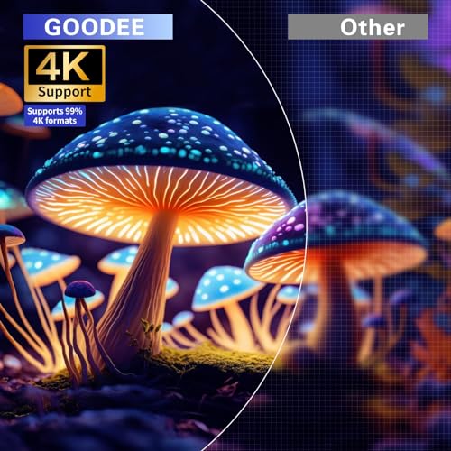 GooDee 4K WiFi Bluetooth Mini Projector with Auto Keystone & Remote Focus