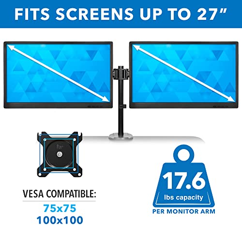 Mount-It! Standing Desk Converter with Dual Monitor Mount - Height Adjustable 36 Inch Sit Stand Workstation - Black (MI-7934)
