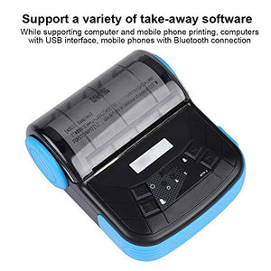 Mini USB Wireless Thermal Bill Printer, 80mm Portable Thermal Receipt Printer for/Android, Widely Used in Supermarkets, Shopping Malls, Restaurants(US)