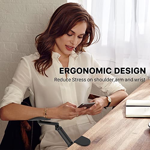 JOY worker Clamp-on Adjustable Armrest for Desk, Ergonomic 360°Rotating Elbow Cushion Pad with 5-Level Height, Above Desk Extension Platform Arm Support for Left/Right Hand