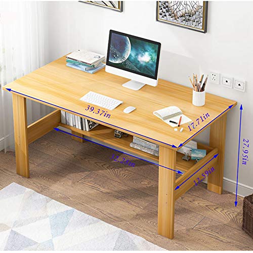 Tponi US Fast Delivery Home Office Computer Desk 40 inch Modern Home Desktop Computer Desk Gaming PC Laptop Desk Workstations Bedroom Laptop Study Writing Table for Home Office Writing Desk (Yellow)