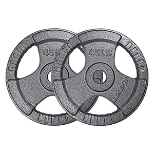 RitFit Grip Plate for Barbell, 2-inch Iron Olympic Weight Plate for Weightlifting and Strength Training in Home & Gym(45LB, Pair)