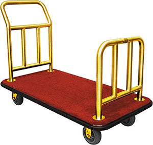 High Quality Titanium Gold Plated Hotel Luggage Cart Bellman Cart Trolley service MCL208T