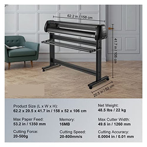 Generic Vinyl Cutter Machine, 53 Inch Cutting Plotter with 400 Inch Steel Roller Shaft