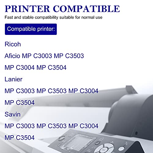4 Pack (1BK+1C+1M+1Y) 841813 841816 841815 841814 Compatible MP C3503 Toner Cartridge Replacement for Ricoh Aficio MP C3003 C3503 C3004 Lanier MP C3003 C3503 Savin MP C3003 Printer Toner Cartridge.