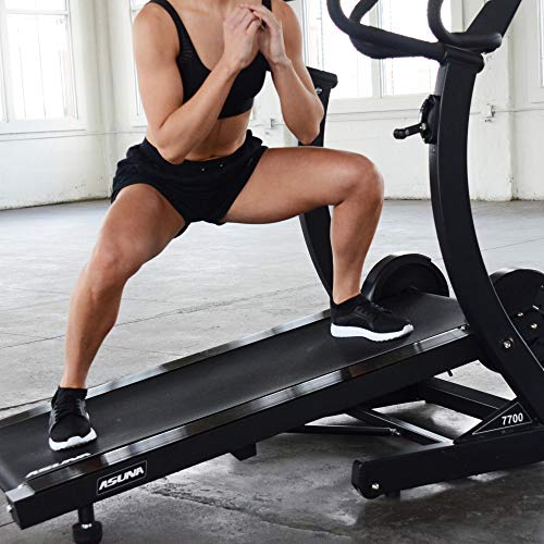 Sunny Health & Fitness Asuna High Performance Manual Treadmill with Heavy Duty Dual Flywheels, Tablet Holder, Incline, 440 LB Max Weight, 8 Level Resistance - 7700