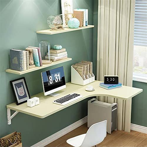 BinOxy Wall-Mounted Foldable Computer Desk with Steel Bracket - Multifunctional Table for Small Spaces