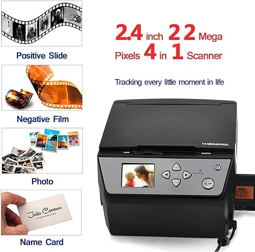 COYEUX Slide Scanner, 22MP Digital Film Converter - USB Output, Convert Color & B&W 35mm, 110Film Negatives Slides/Photo/Document/Business Card to JPEG
