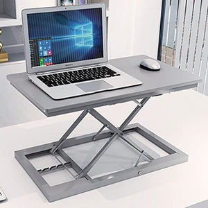 Height Adjustable 23.6inch Standing Desk Converter Sit to Stand Up Desk Riser Home Office Desk Workstation for Home Office (Color : White)