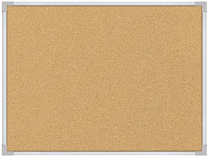 Best-Rite 4 x 6 Feet VT Logic Natural Cork Bulletin Board, Silver Ultra Trim (E3019G)