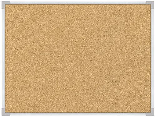 Best-Rite 4 x 6 Feet VT Logic Natural Cork Bulletin Board, Silver Ultra Trim (E3019G)