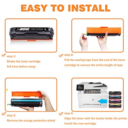 4 Pack W2020A Black Compatible Toner Cartridge Replacement for HP 414A | W2020A to use with Color Pro MFP M479fnw M479fdn M479fdw M454dn M454dw M453-M454 Series Printer Toner
