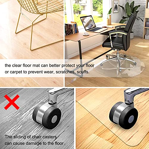 MOGGED Clear Glass Floor Mat for Hard Floors/Carpet/Tile, Heavy Duty Floor Protector, Indoor/Outdoor Cuttable Runners - 140cmx600cm