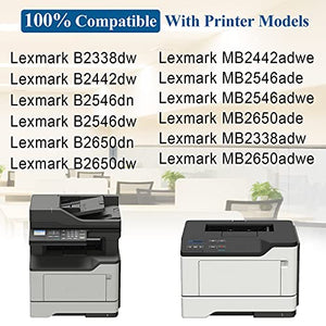 3 Pack Compatible B2338 / B231000 Remanufactured Toner Cartridge Replacement for Lexmark B2442dw B2546dn B2546dw B2650dw MB2338adw MB2546ade MB2650ade MB2650adwe Printer Toner Cartridge (Black).