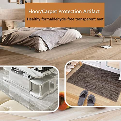 ZHOUHONG Desk Chair Mat 2mm PVC Non-Slip Transparent Floor Protector - Multiple Sizes